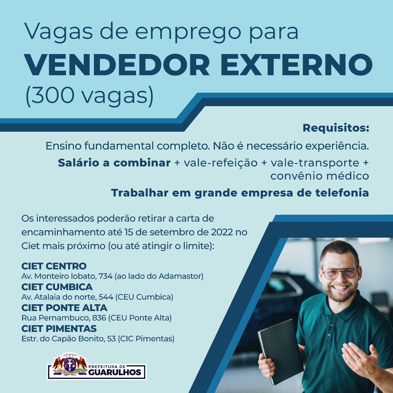 Prefeitura Divulga 300 Vagas De Emprego Para Vendedor Externo Prefeitura De Guarulhos 6678